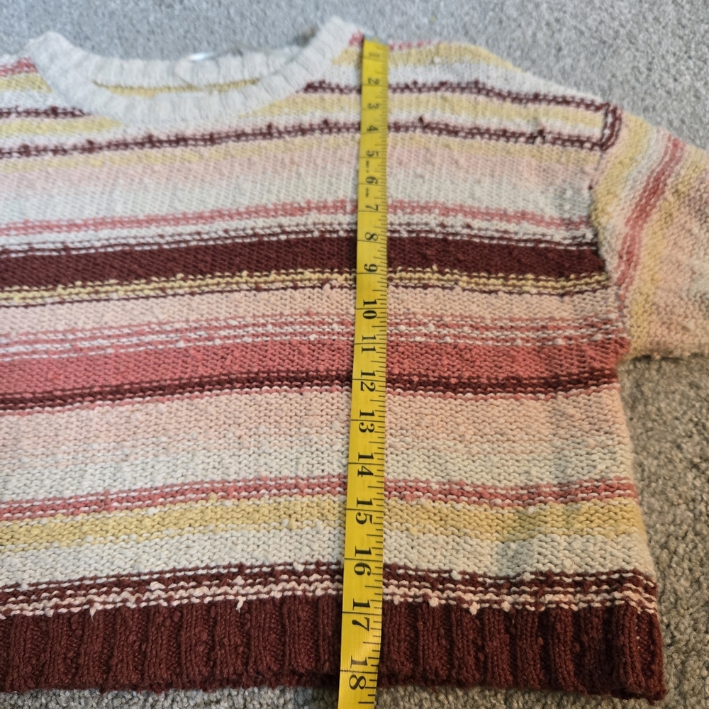 Billabong M Medium Easy Going Stripe Sweater Rose Oversized Drop Sleeve Yellow - Picture 11 of 11